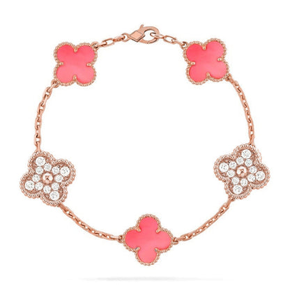 [Royal Top] CLOVER 5 MOTIFS  PINK MOP BRACELET COLLECTION
