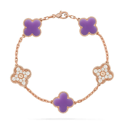 [Royal Top]CLOVER 5 MOTIF LIGHT PURPLE BRACELET COLLECTION