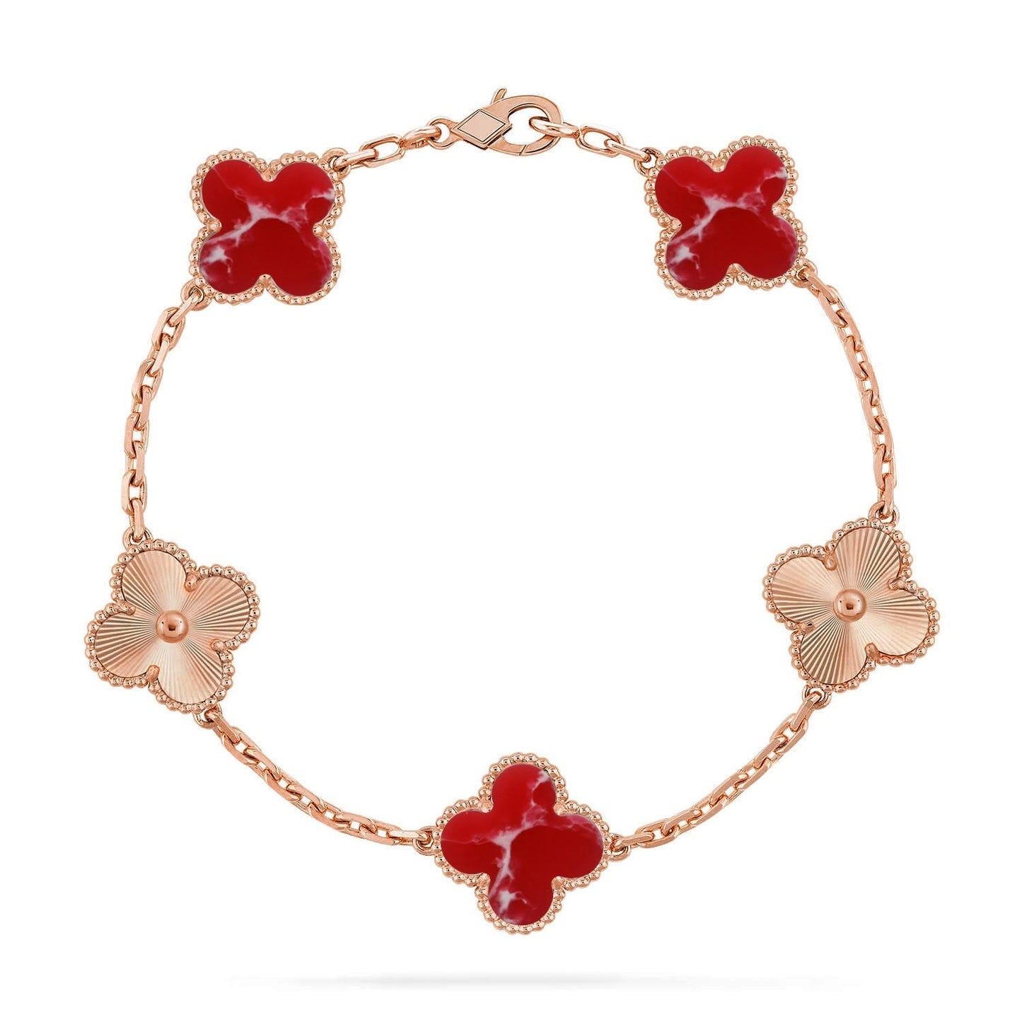 [Royal Top]CLOVER 5 MOTIF RED PATTERN BRACELET COLLECTION