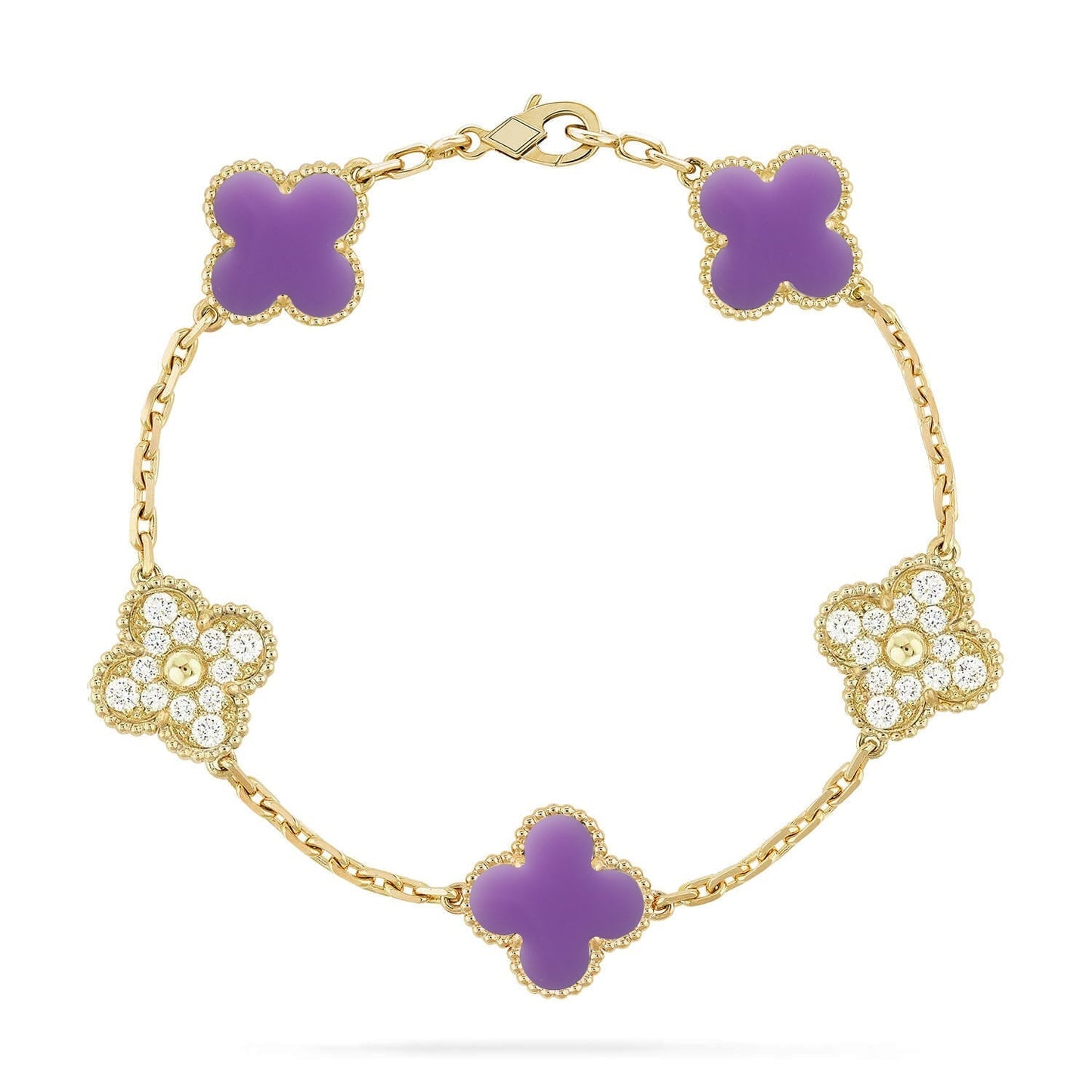 [Royal Top]CLOVER 5 MOTIF LIGHT PURPLE BRACELET COLLECTION