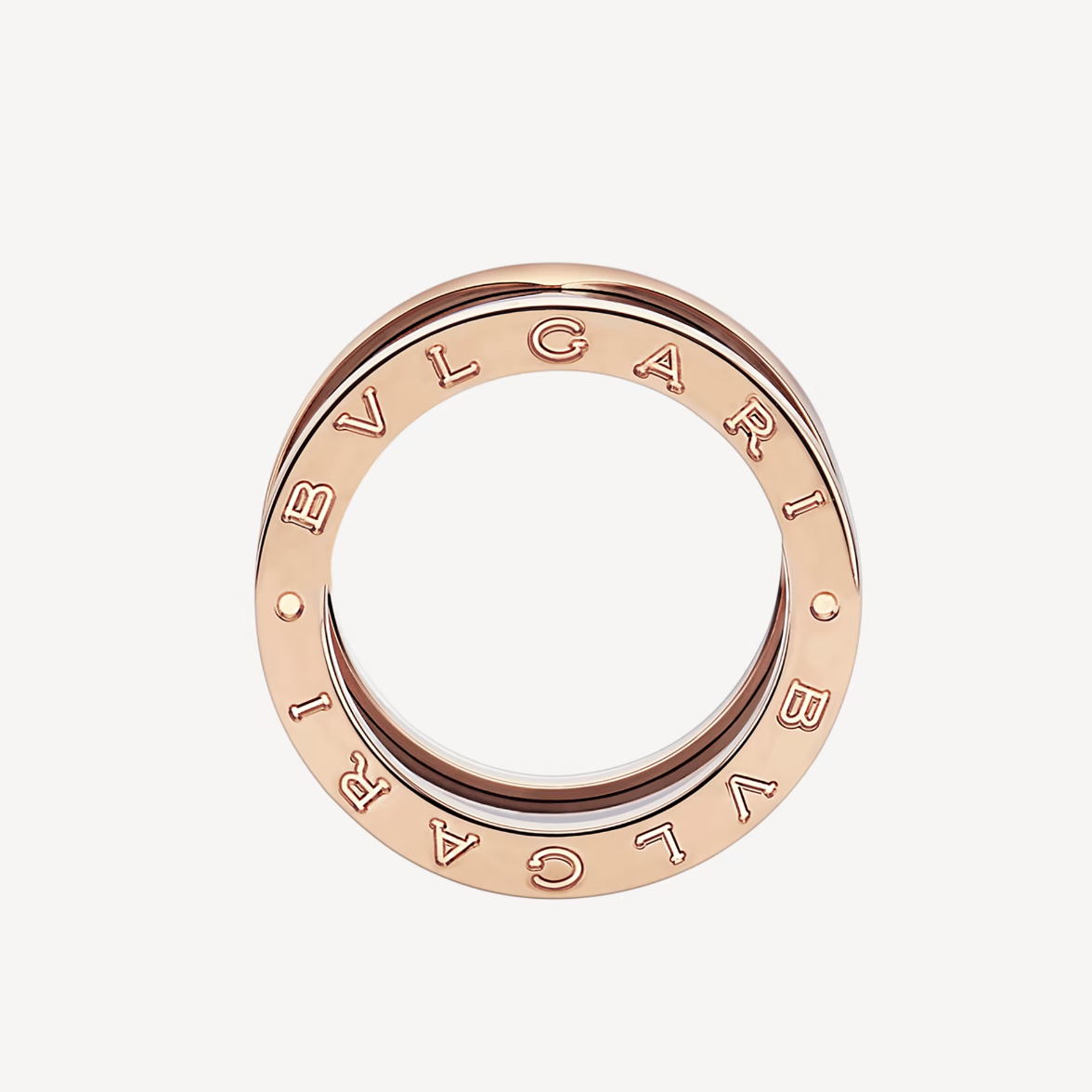 [Royal Top]ZERO 1 FOUR-BAND LOOPS AND BLACK CERAMIC SPIRAL PINK GOLD RING