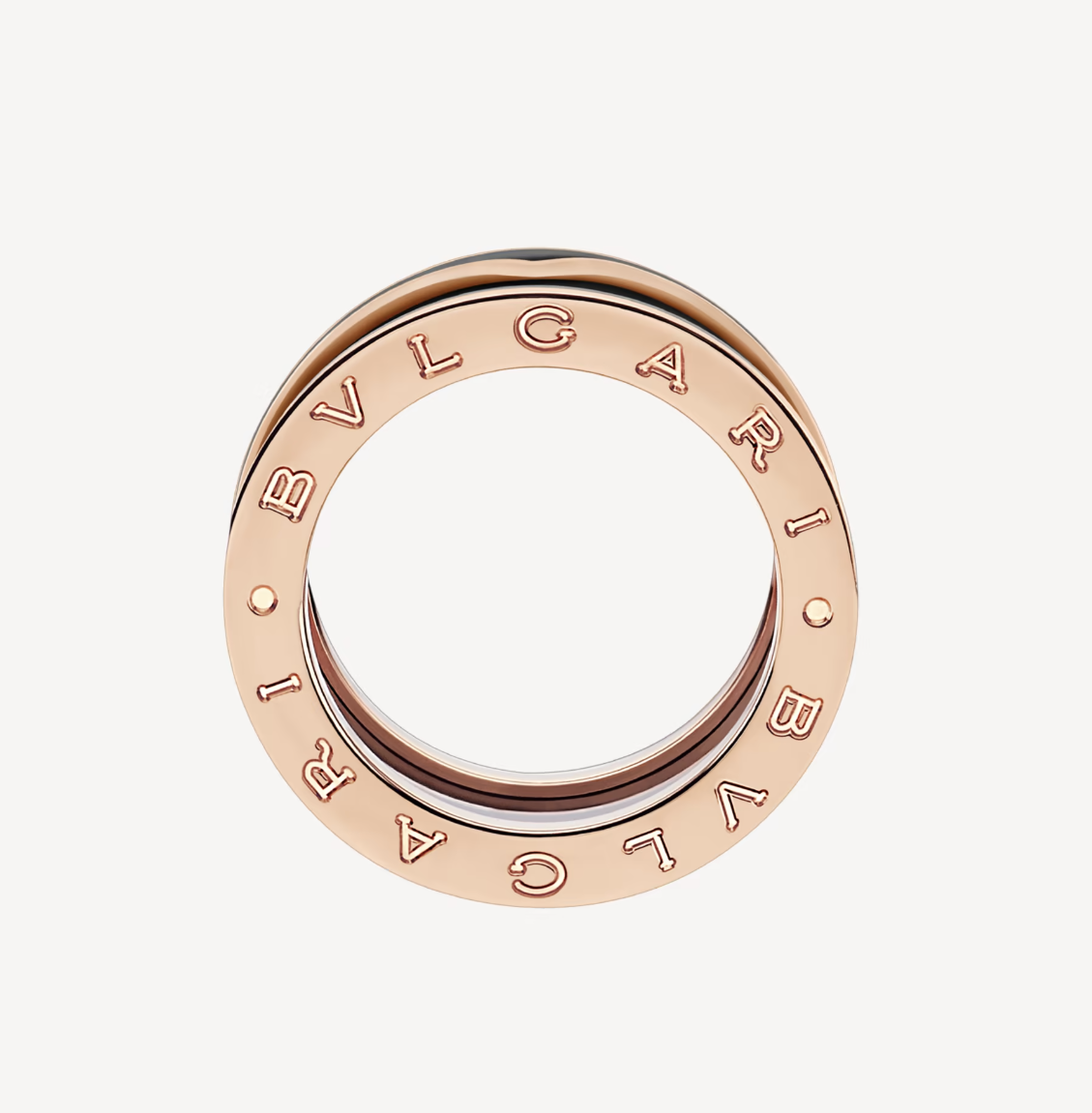 [Royal Top]ZERO 1 TWO-BAND WITH MATTE BLACK CERAMIC PINK GOLD RING