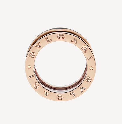 [Royal Top]ZERO 1 TWO-BAND WITH MATTE BLACK CERAMIC PINK GOLD RING