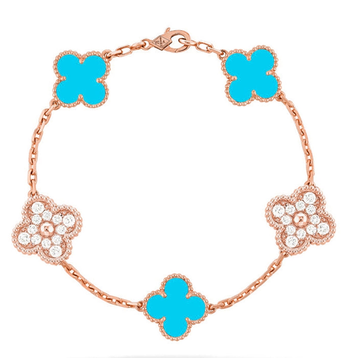 [Royal Top] CLOVER 5 MOTIF TURQUOISE BRACELET COLLECTION