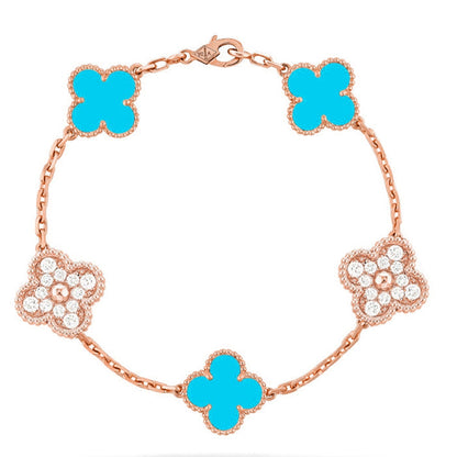 [Royal Top] CLOVER 5 MOTIF TURQUOISE BRACELET COLLECTION