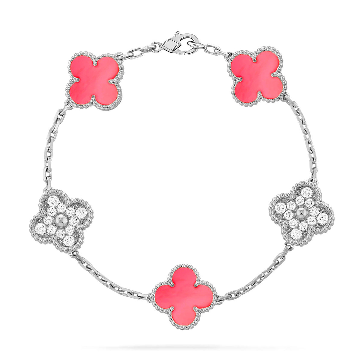 [Royal Top] CLOVER 5 MOTIFS  PINK MOP BRACELET COLLECTION