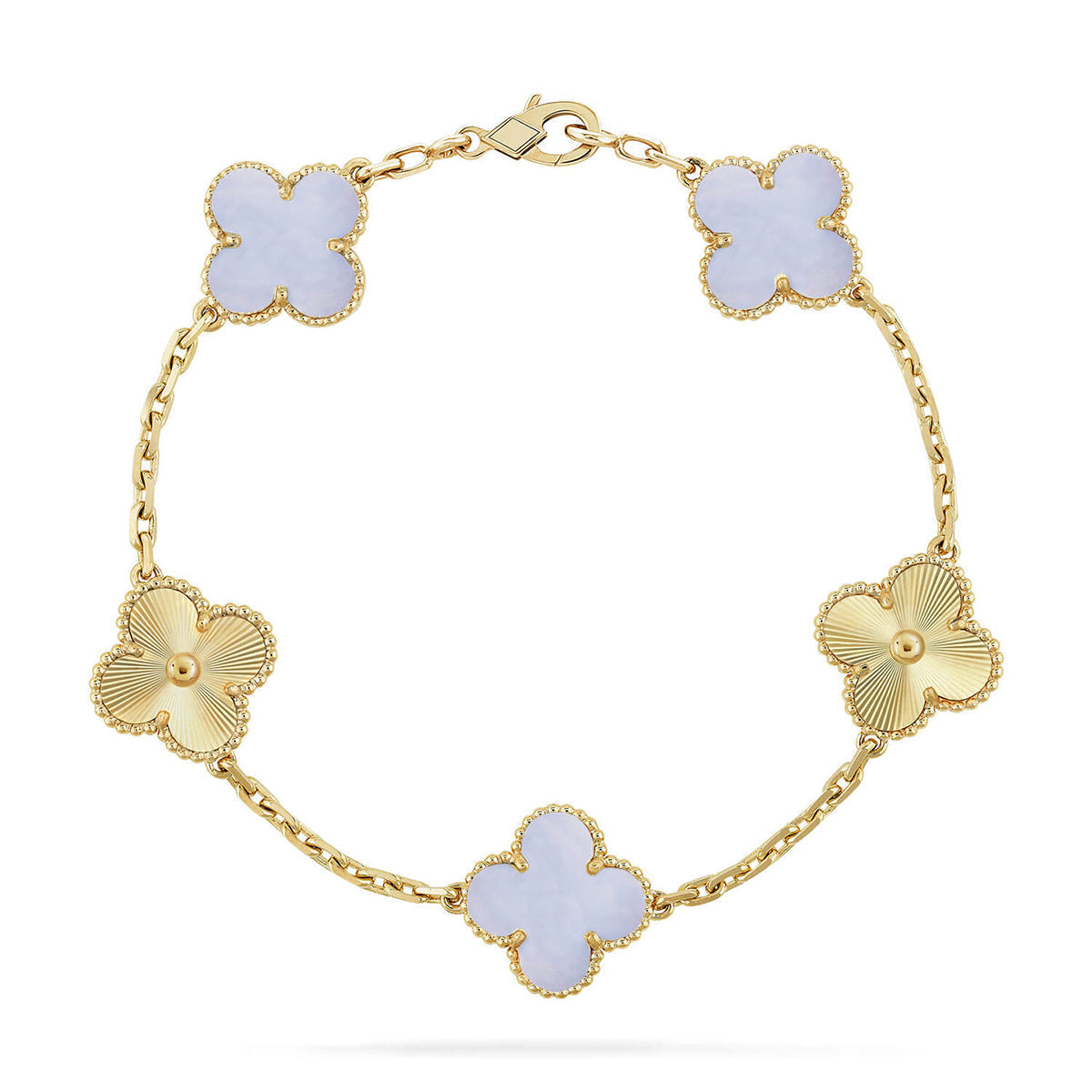 [Royal Top] CLOVER 5 MOTIF PURPLE CHALCEDONY BRACELET COLLECTION