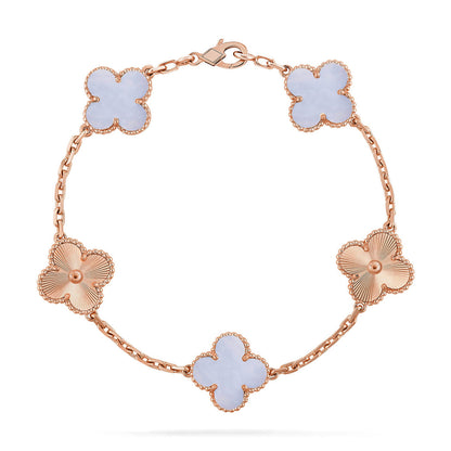 [Royal Top] CLOVER 5 MOTIF PURPLE CHALCEDONY BRACELET COLLECTION