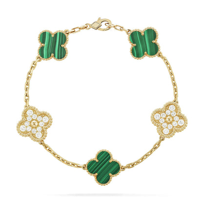 [Royal Top] CLOVER 5 MOTIF MALACHITE BRACELET COLLECTION