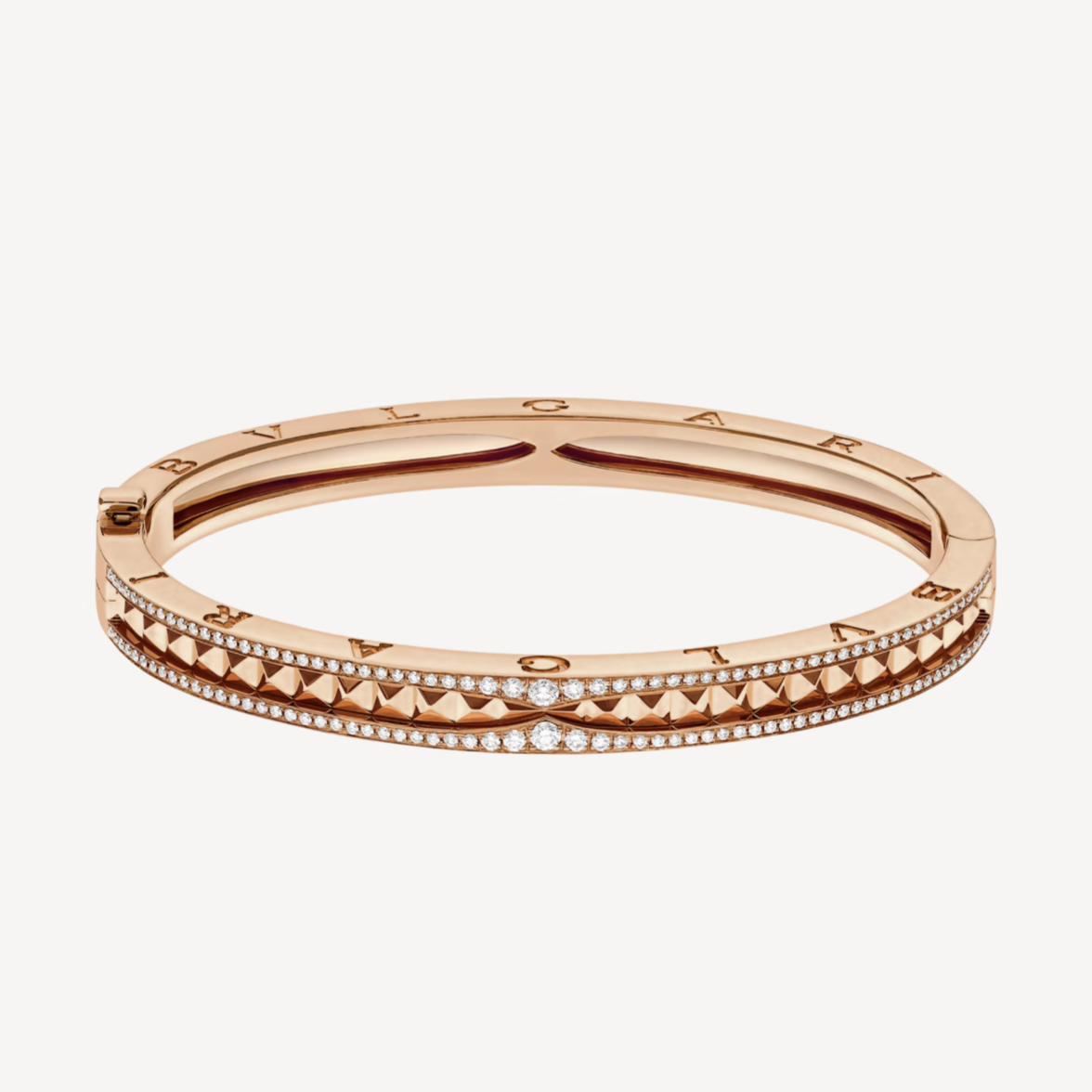 [Royal Top]ZERO 1 SPIRAL AND PAVED DIAMOND PINK GOLD BRACELET