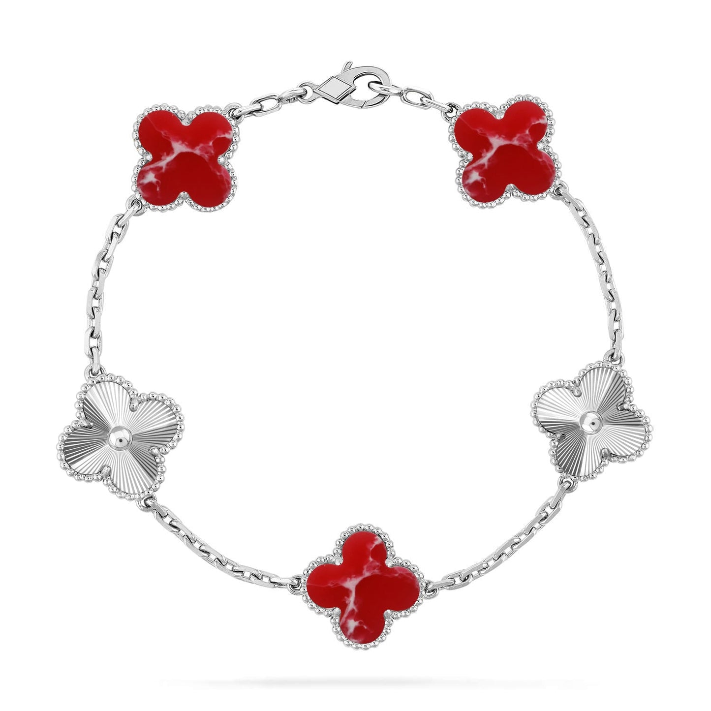 [Royal Top]CLOVER 5 MOTIF RED PATTERN BRACELET COLLECTION