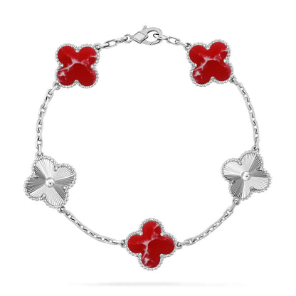 [Royal Top]CLOVER 5 MOTIF RED PATTERN BRACELET COLLECTION