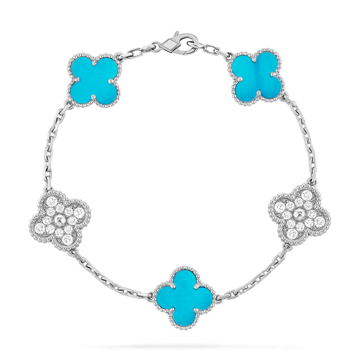 [Royal Top] CLOVER 5 MOTIF TURQUOISE BRACELET COLLECTION