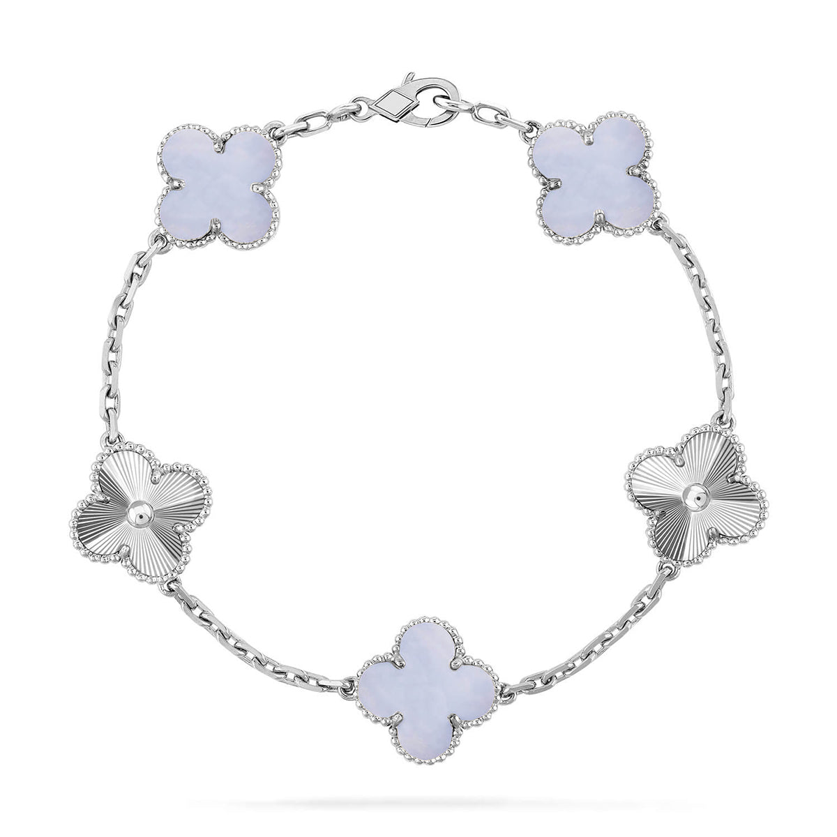 [Royal Top] CLOVER 5 MOTIF PURPLE CHALCEDONY BRACELET COLLECTION