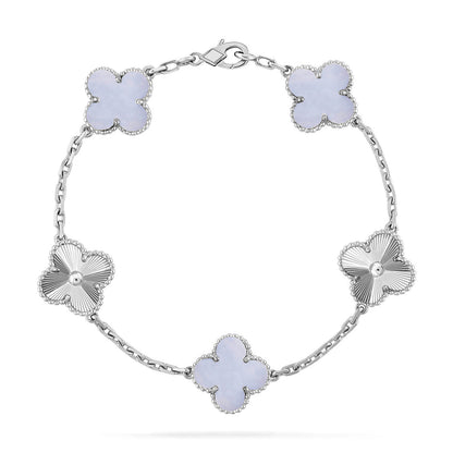 [Royal Top] CLOVER 5 MOTIF PURPLE CHALCEDONY BRACELET COLLECTION