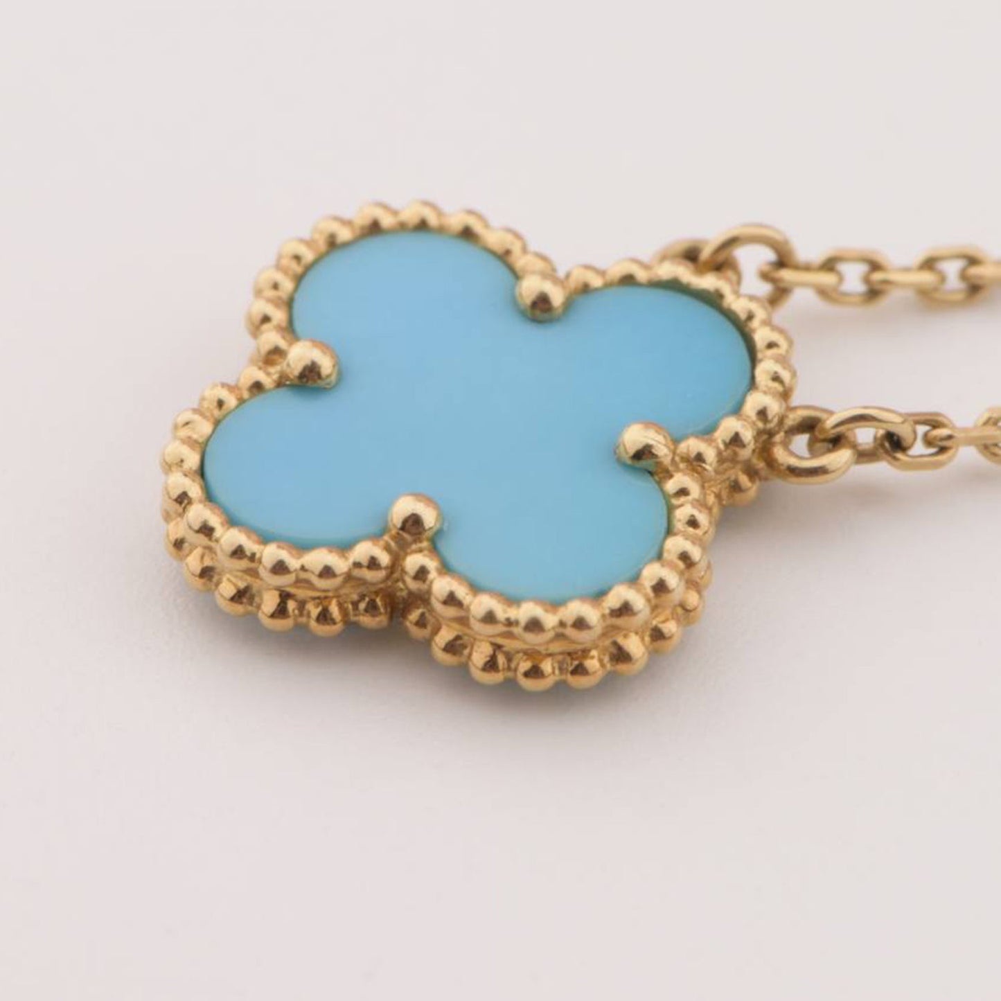 [Royal Top]CLOVER 15MM VINTAGE TURQUOISE NECKLACE