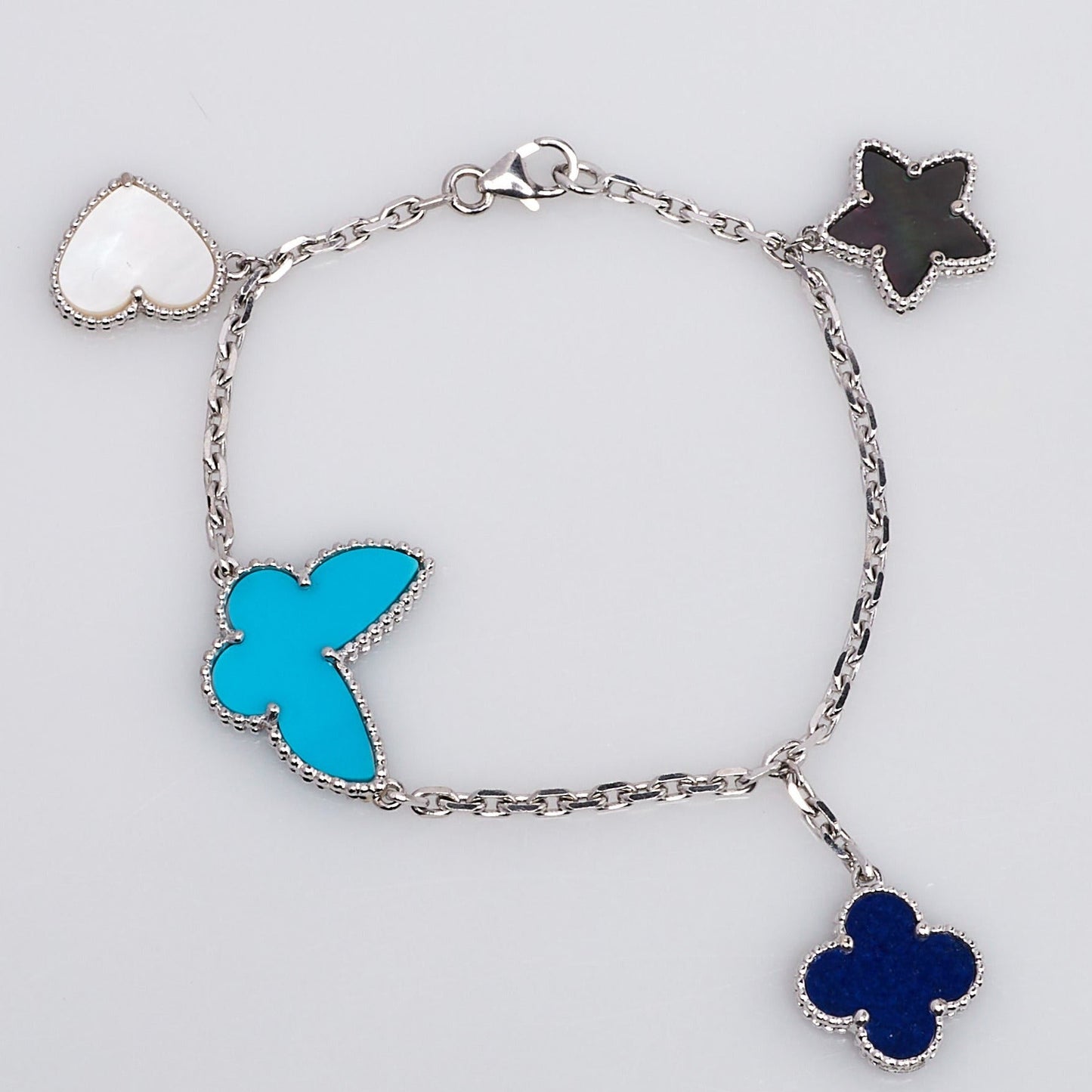 [Royal Top]LUCKY SPRING SILVER BRACELET 4 MOTIF
