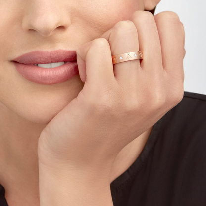 [Royal Top]ZERO 1 ESSENTIAL PINK GOLD BAND WITH DIAMONDS RING