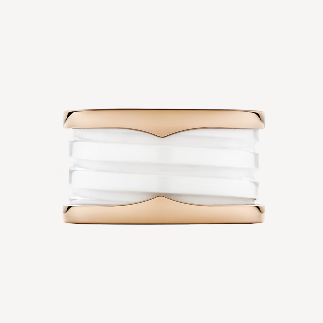 [Royal Top]ZERO 1 FOUR-BAND LOOPS AND WHITE CERAMIC SPIRAL PINK GOLD RING