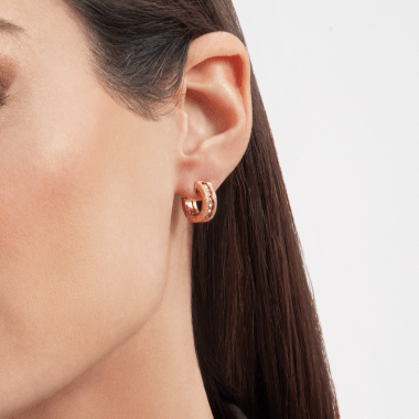 [Royal Top]ZERO 1 ROCK GOLD EARRINGS WITH STUDDED SPIRAL AND PAVED DIAMONDS