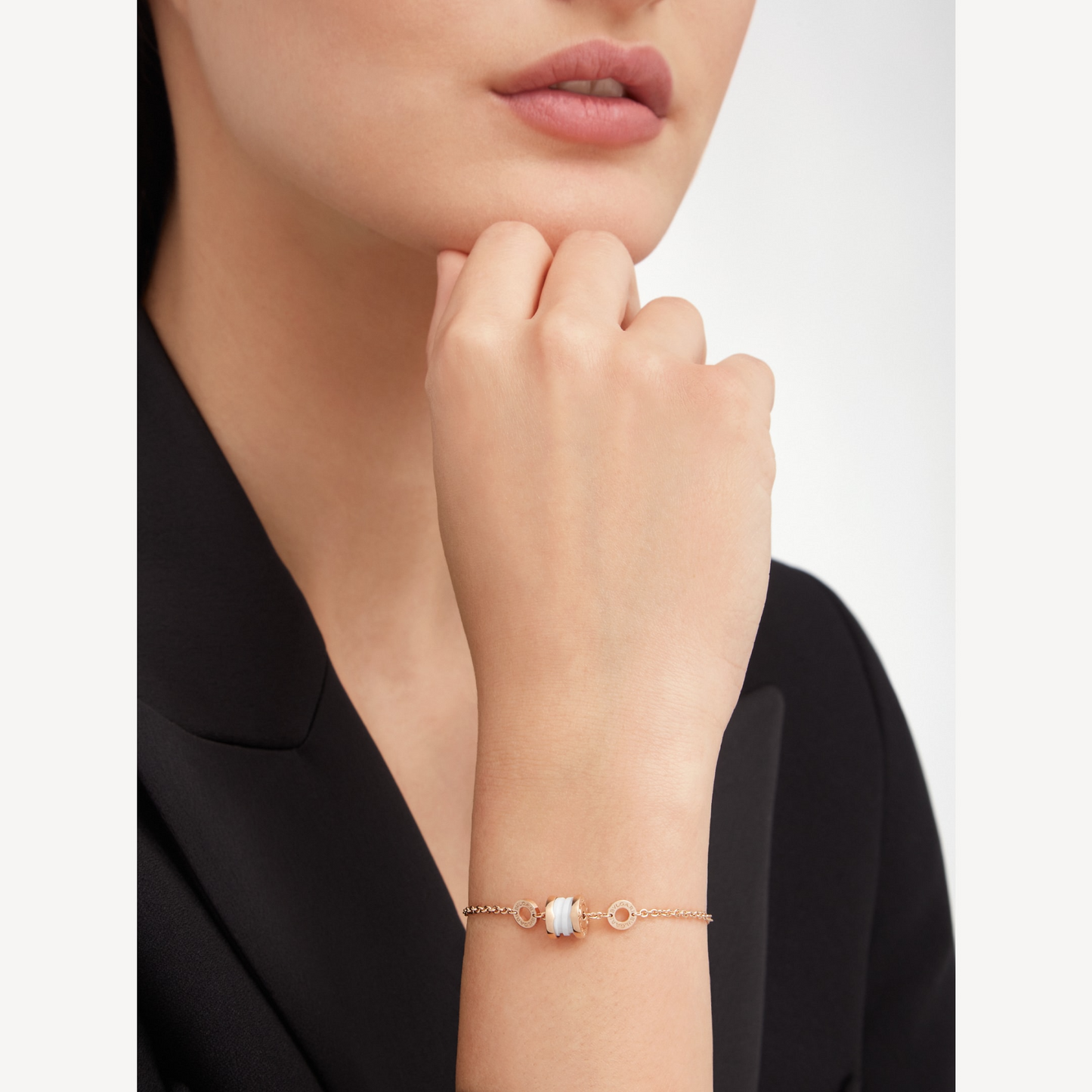 [Royal Top]ZERO 1 SOFT PINK GOLD AND WHITE CERAMIC BRACELET