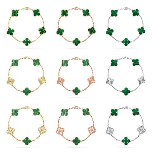 [Royal Top] CLOVER 5 MOTIF MALACHITE BRACELET COLLECTION