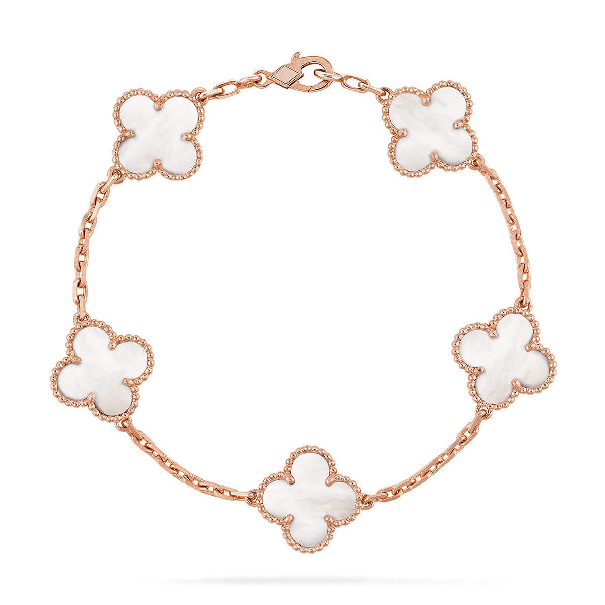 [Royal Top]CLOVER WHITE PEARL MOP 5 MOTIF BRACELET COLLECTION