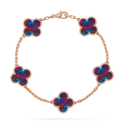[Royal Top]CLOVER 5 MOTIF COLOR GEMSTONES BRACELET COLLECTION