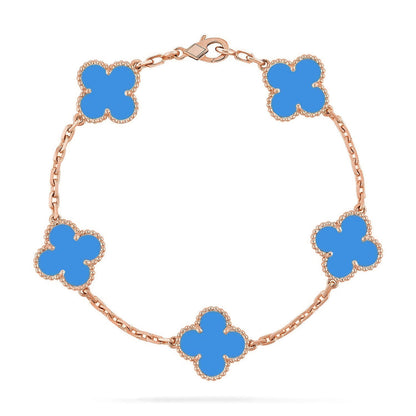 [Royal Top] CLOVER 5 MOTIF BLUE AGATE BRACELET COLLECTION