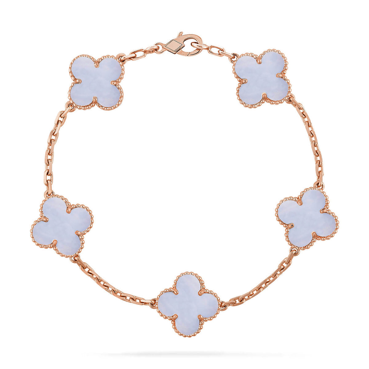 [Royal Top] CLOVER 5 MOTIF PURPLE CHALCEDONY BRACELET COLLECTION