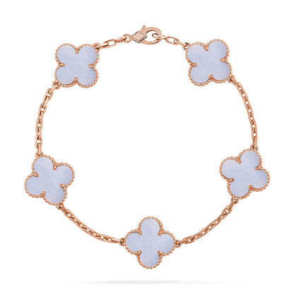 [Royal Top] CLOVER 5 MOTIF PURPLE CHALCEDONY BRACELET COLLECTION