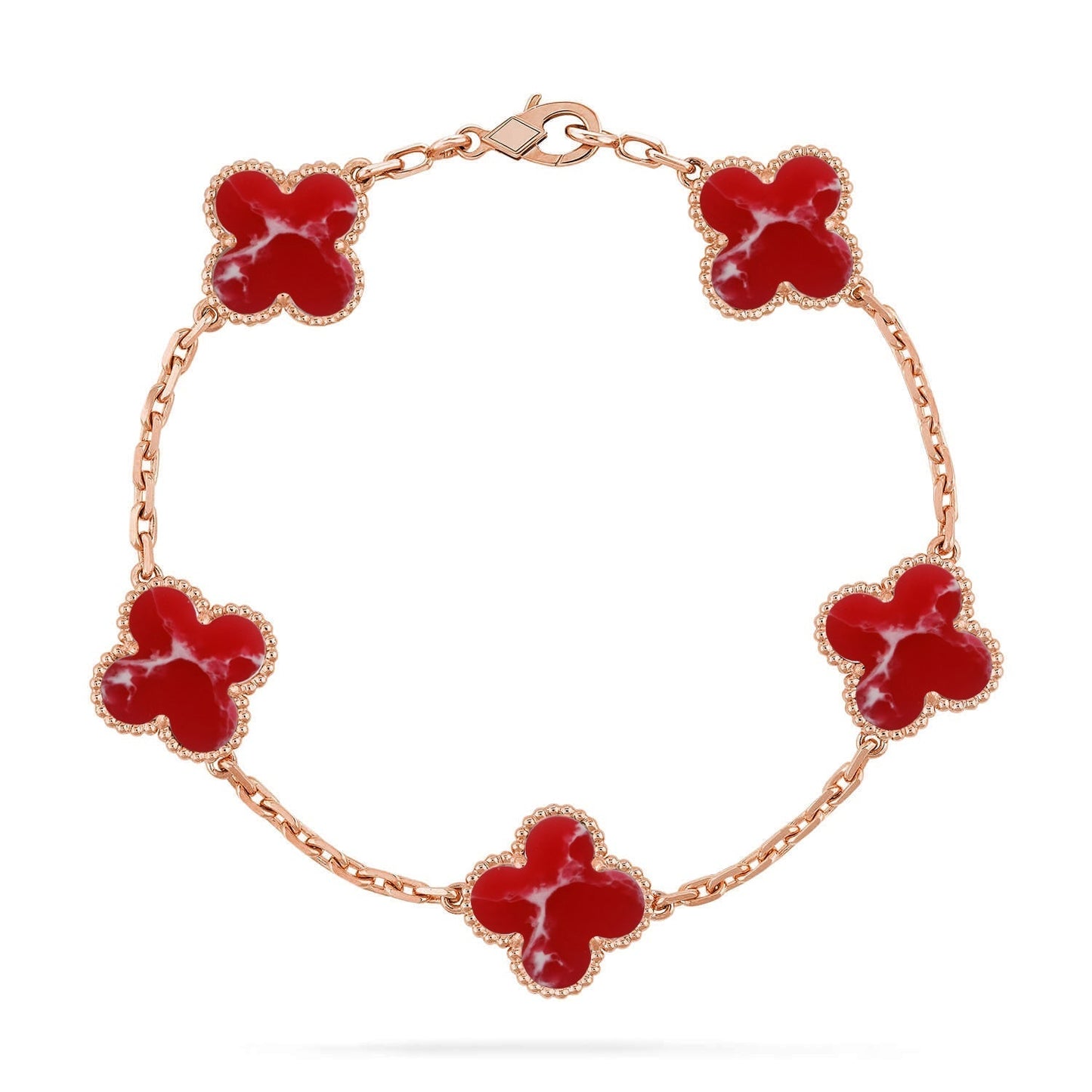 [Royal Top]CLOVER 5 MOTIF RED PATTERN BRACELET COLLECTION