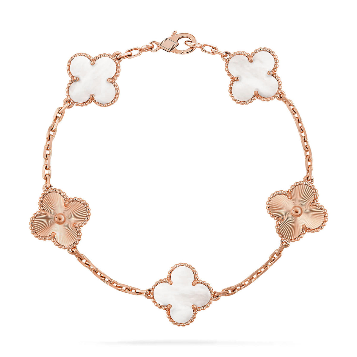 [Royal Top]CLOVER WHITE PEARL MOP 5 MOTIF BRACELET COLLECTION