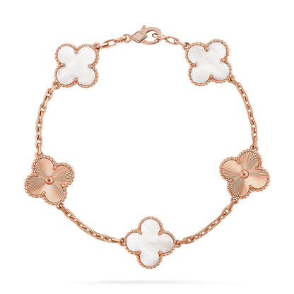 [Royal Top]CLOVER WHITE PEARL MOP 5 MOTIF BRACELET COLLECTION