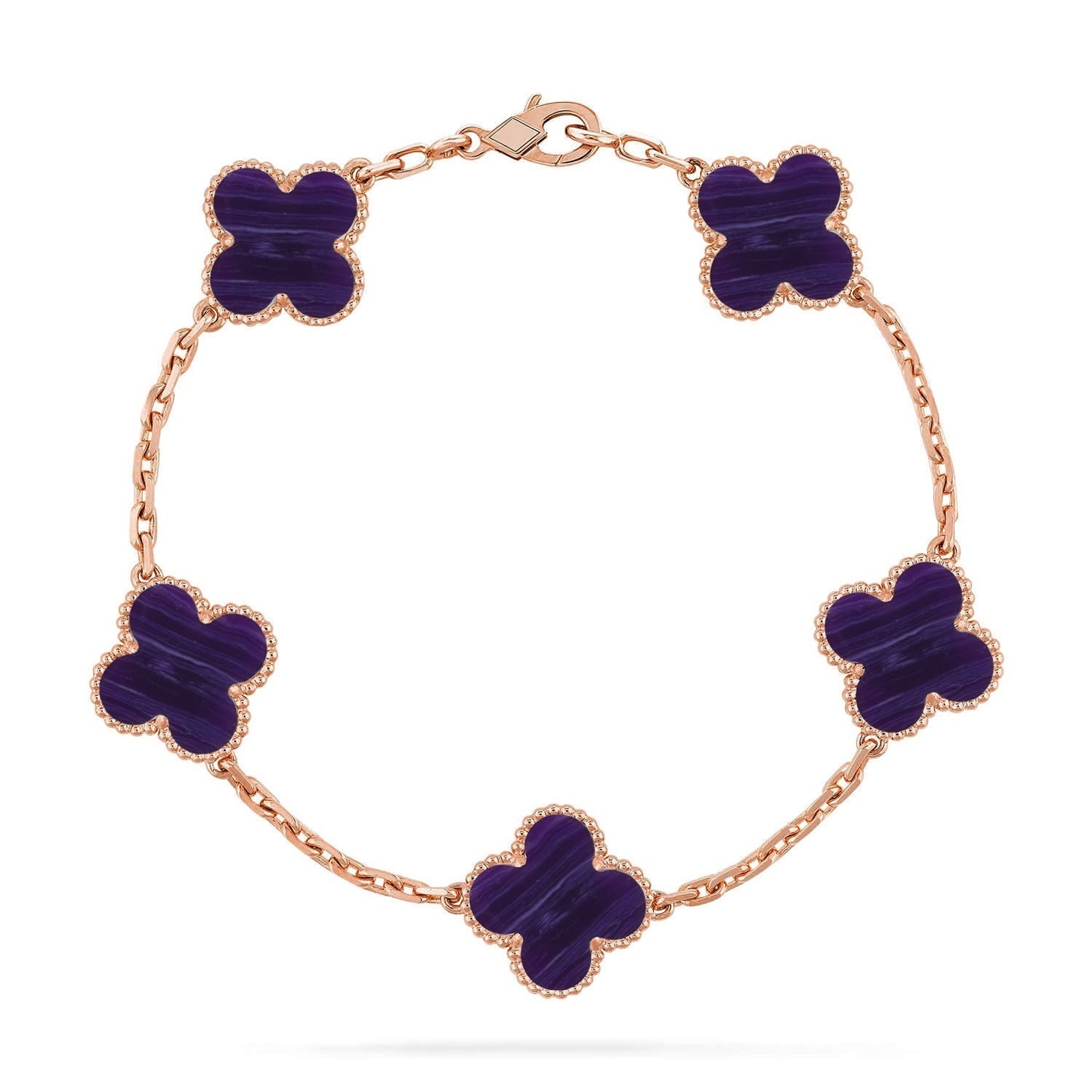 [Royal Top]CLOVER 5 MOTIF PURPLE STRIPES BRACELET COLLECTION