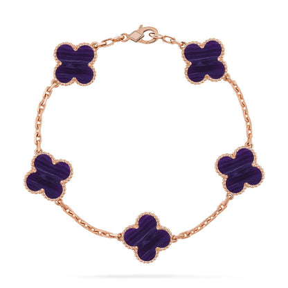 [Royal Top]CLOVER 5 MOTIF PURPLE STRIPES BRACELET COLLECTION