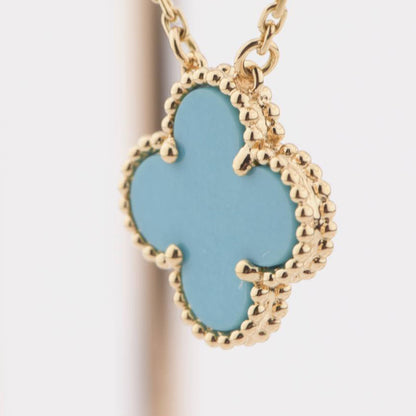 [Royal Top]CLOVER 15MM VINTAGE TURQUOISE NECKLACE