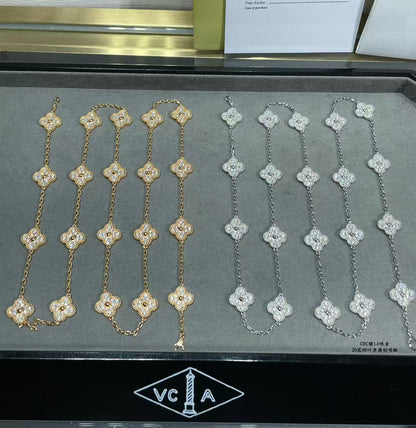 [Royal Top]CLOVER 20 MOTIFS FULL-DIAMOND NECKLACE