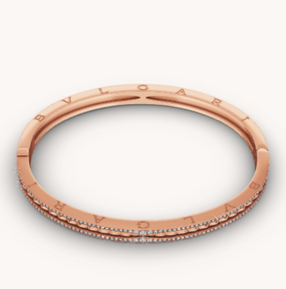[Royal Top]ZERO 1 SPIRAL AND PAVED DIAMOND PINK GOLD BRACELET