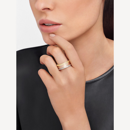 [Royal Top]ZERO 1 THREE-BAND ROSE WHITE AND YELLOW RING