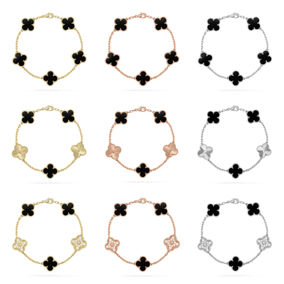[Royal Top] CLOVER 5 MOTIF ONYXS BRACELET COLLECTION