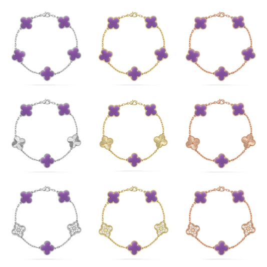 [Royal Top]CLOVER 5 MOTIF LIGHT PURPLE BRACELET COLLECTION