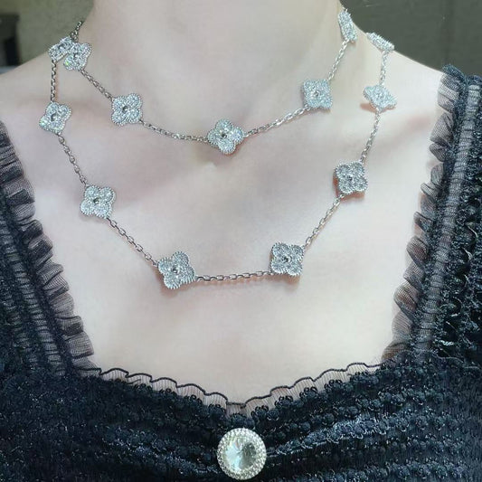 [Royal Top]CLOVER 20 MOTIFS FULL-DIAMOND NECKLACE
