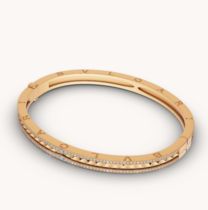 [Royal Top]ZERO 1 SPIRAL AND PAVED DIAMOND GOLD BRACELET