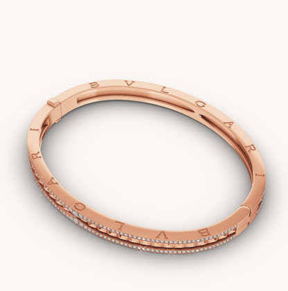 [Royal Top]ZERO 1 SPIRAL AND PAVED DIAMOND PINK GOLD BRACELET