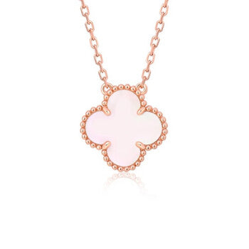 [Royal Top]CLOVER 15MM PINK MOTHER-OF-PEARL SINGLE FLOWER NECKLACE