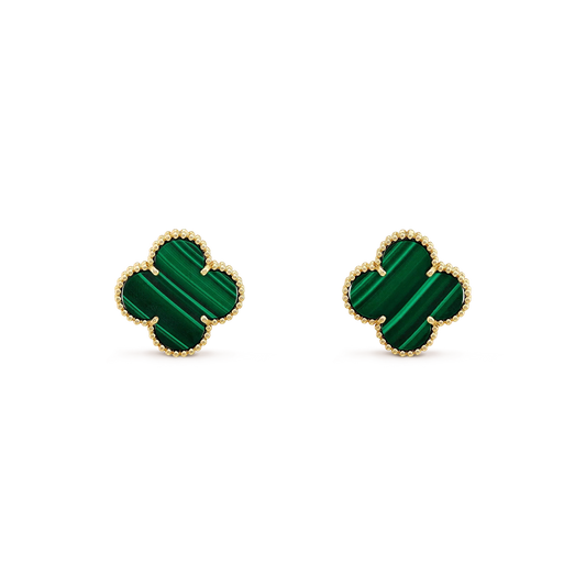 [Royal Top]CLOVER MINI 9.5MM MALACHITE  EARRINGS