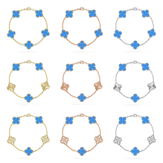 [Royal Top] CLOVER 5 MOTIF BLUE AGATE BRACELET COLLECTION