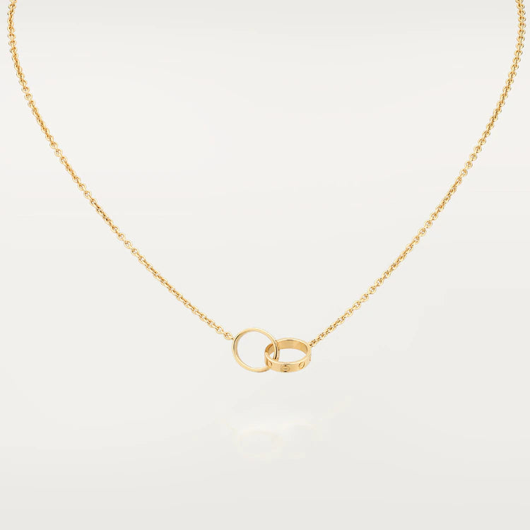 [Royal Top]LOVE NECKLACE DOUBLE RING GOLD