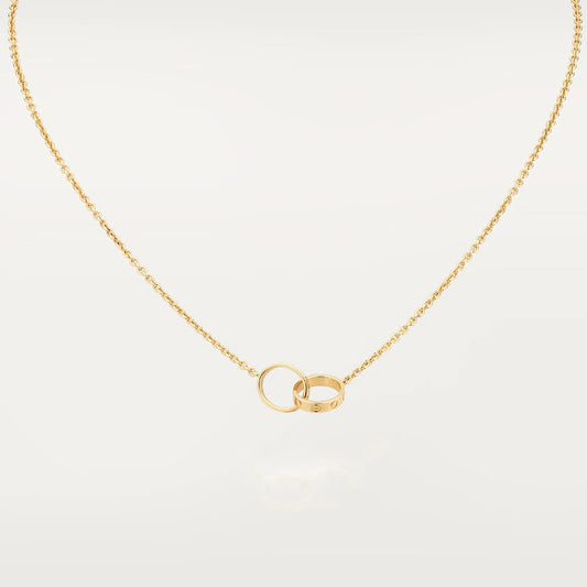 [Royal Top]LOVE NECKLACE DOUBLE RING GOLD